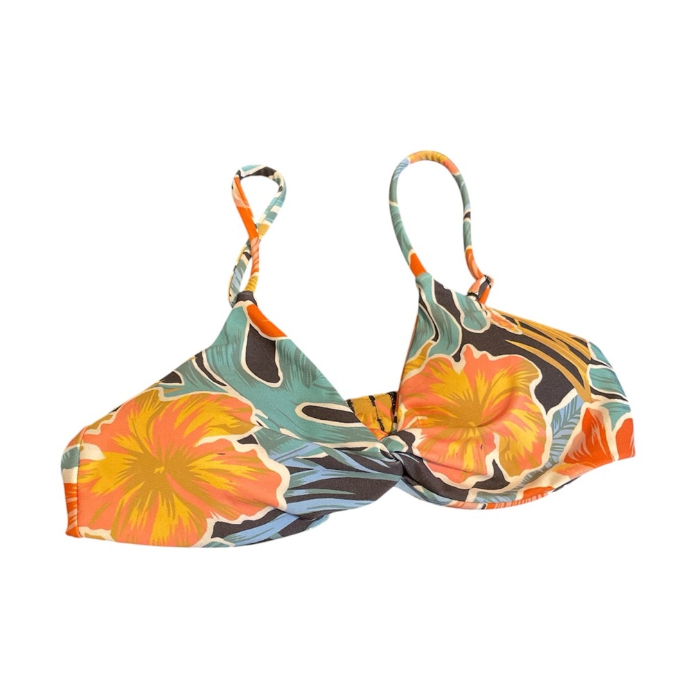 VOLCOM WOMENS TAKE IT EASY V NECK TWIST CROP BIKINI